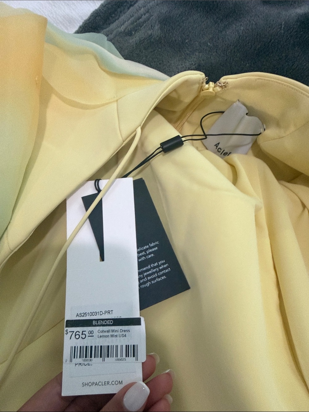 Acler Yellow and Pale Blue Layered Ruffle Mini Dress - Picture 4 of 5